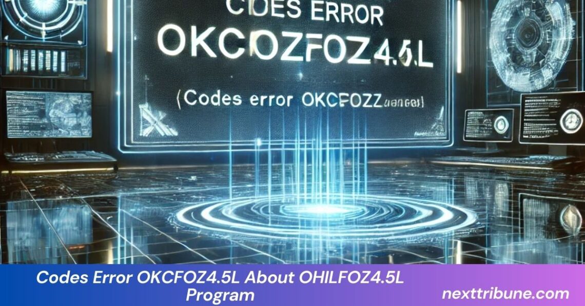 Codes Error OKCFOZ4.5L About OHILFOZ4.5L Program